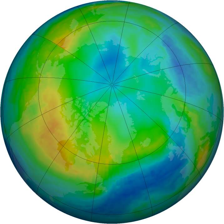 Arctic ozone map for 16 November 1982
